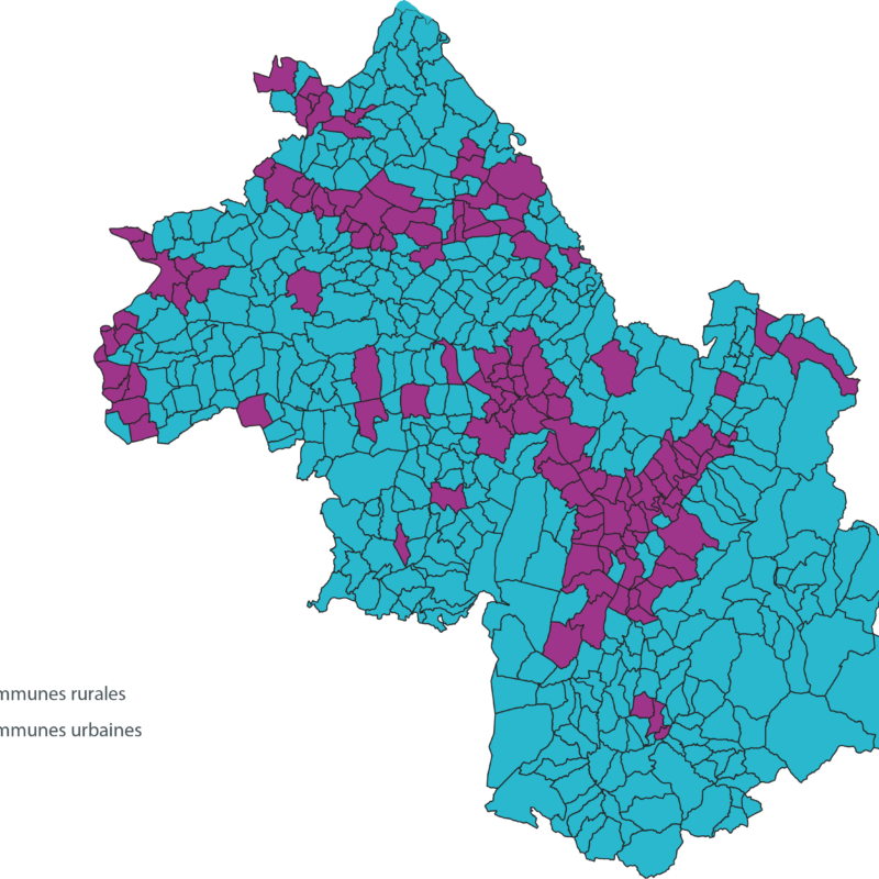 Communes rurales et urbaines Isere